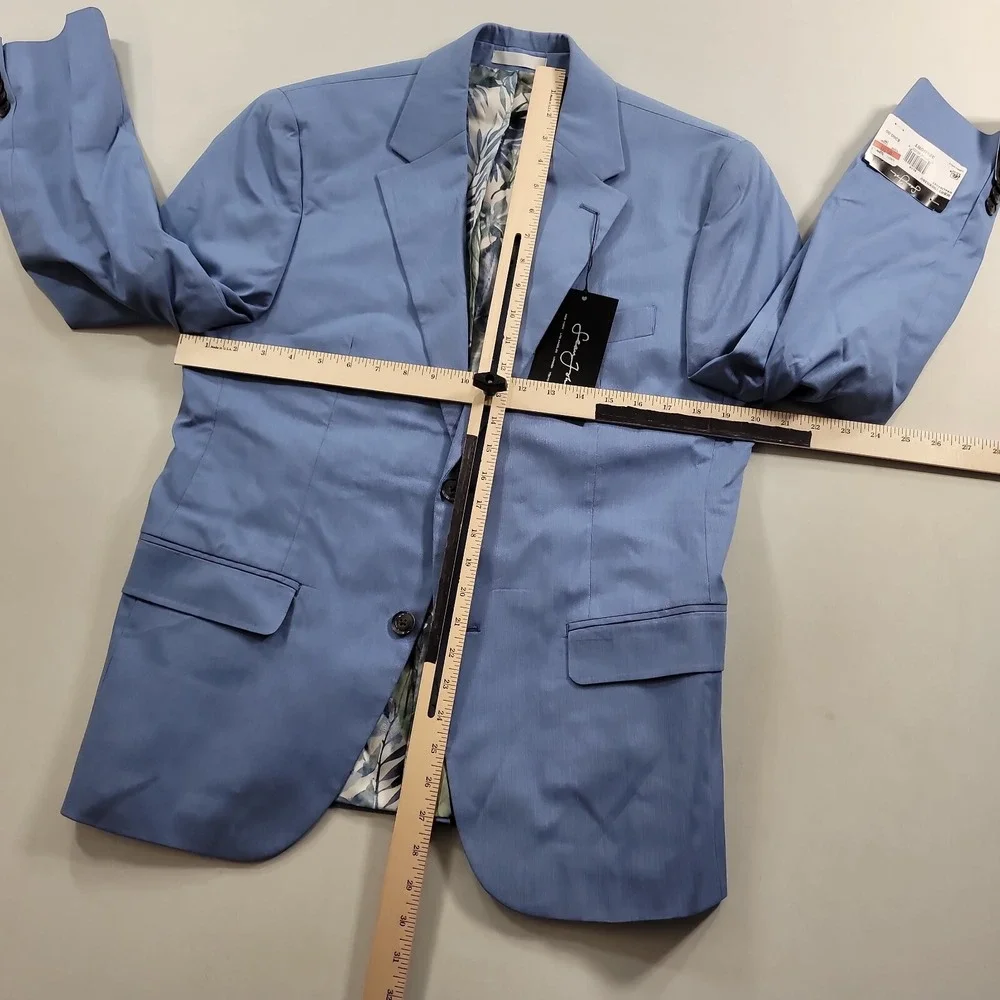 Sean John Light Blue Blazer Mens 38S 38 Classic-Fit Cotton Suit Jacket $360 NEW‎